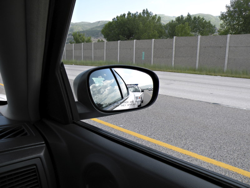 police in the rear view